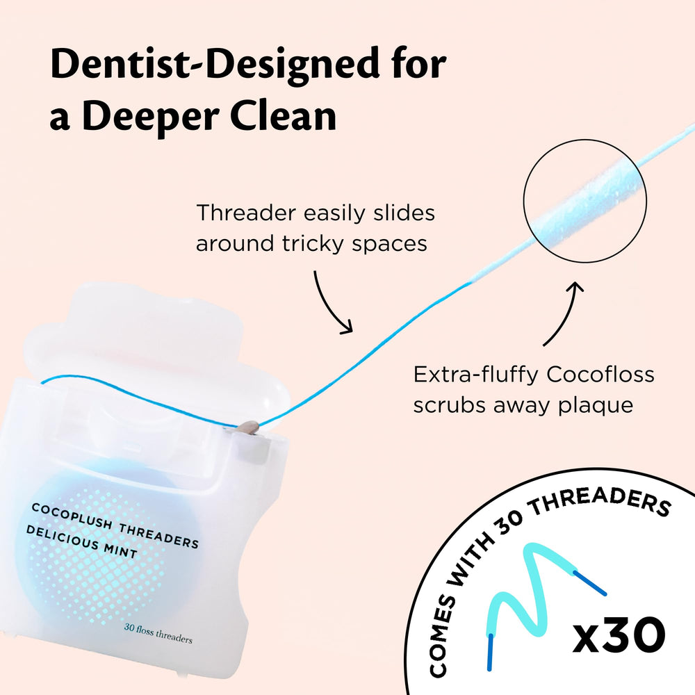 Using CocoPlush Threaders around implants, bridges, and braces