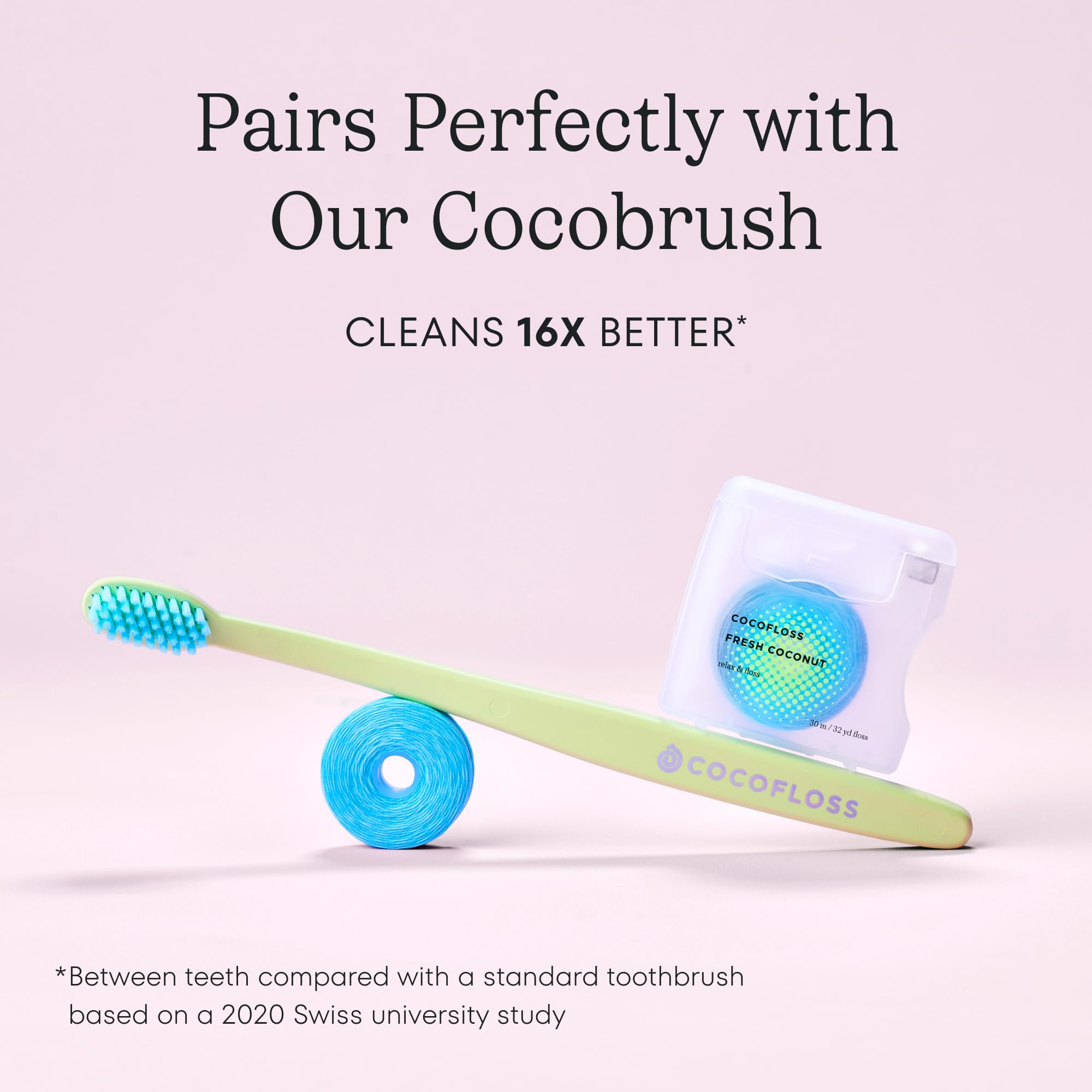 Cocofloss branding on recyclable packaging for kids and adults
