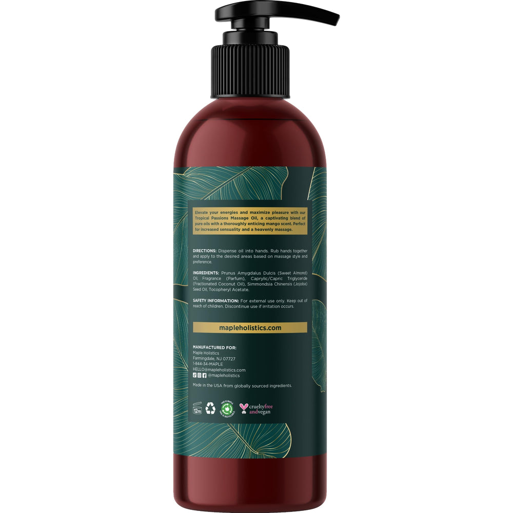 Bottle of coconut and sweet almond massage oil
