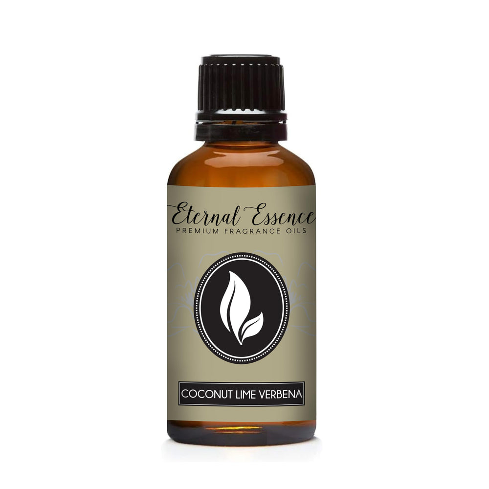 Coconut Lime Verbena fragrance oil bottle, 30ml, with black cap