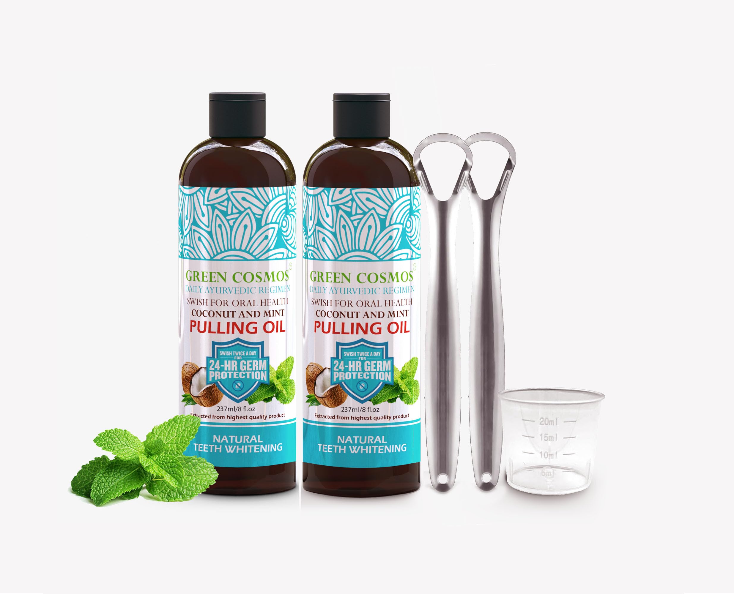 Coconut Mint Pulling Oil Mouthwash bottle, 237ml