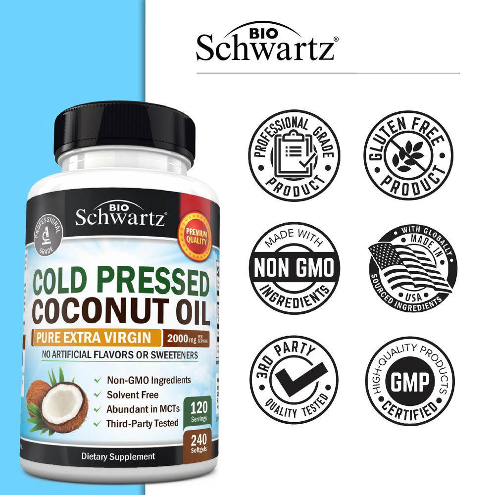 Ingredients label for Coconut Oil Capsules 2000mg