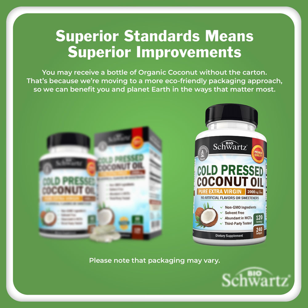 Packaging front of Coconut Oil Capsules 2000mg