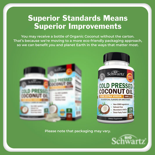 Packaging front of Coconut Oil Capsules 2000mg