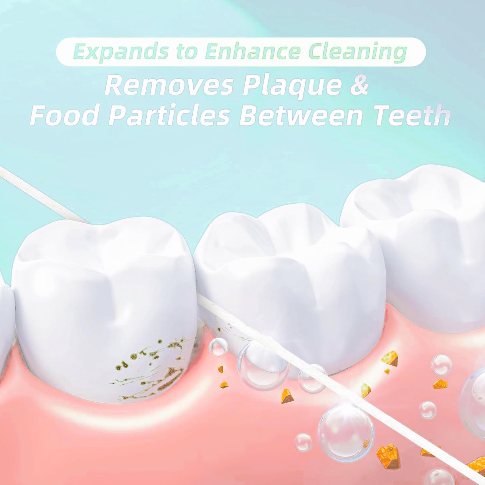 Floss gliding between implants and braces