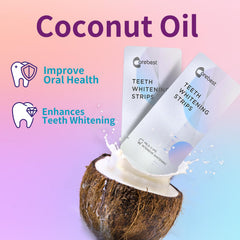 Enamel-safe formula with coconut oil whitening strips