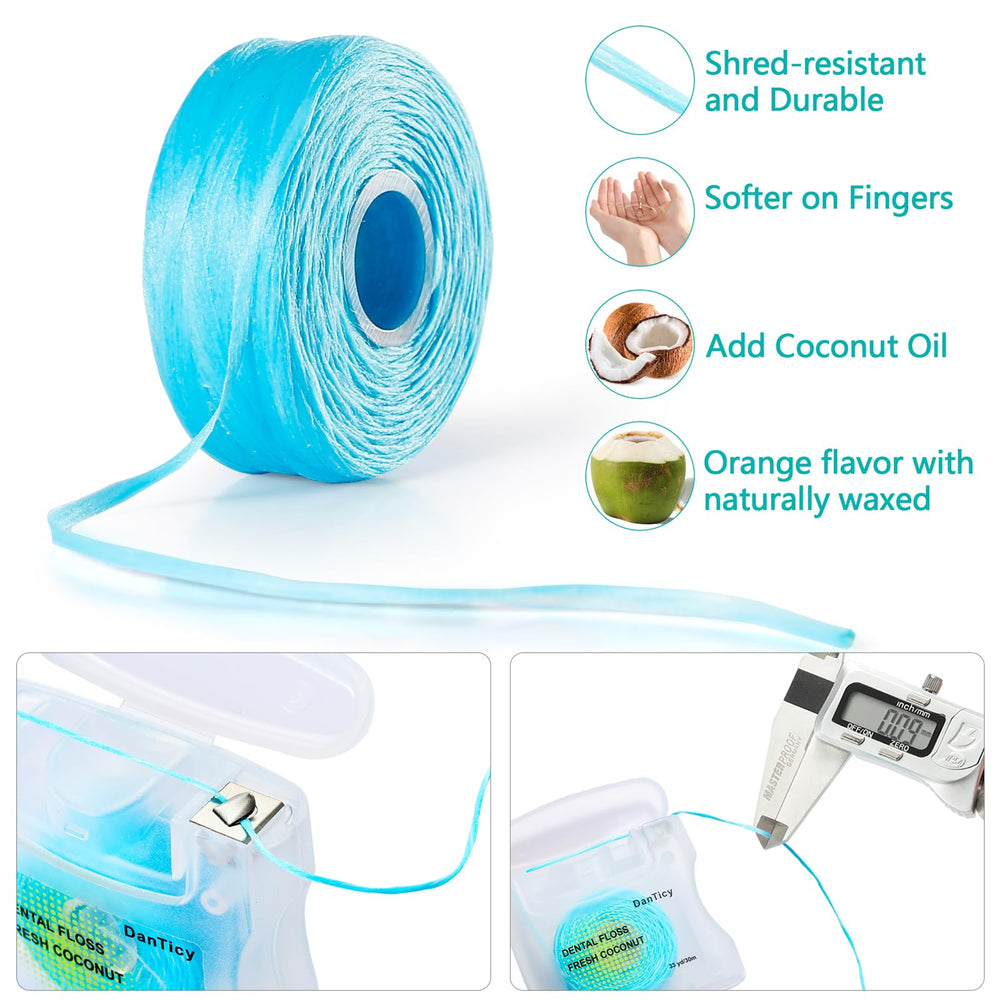Floss with light vegan wax coating