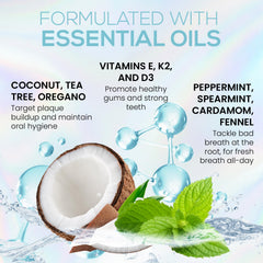 Close-up of coconut oil and peppermint
