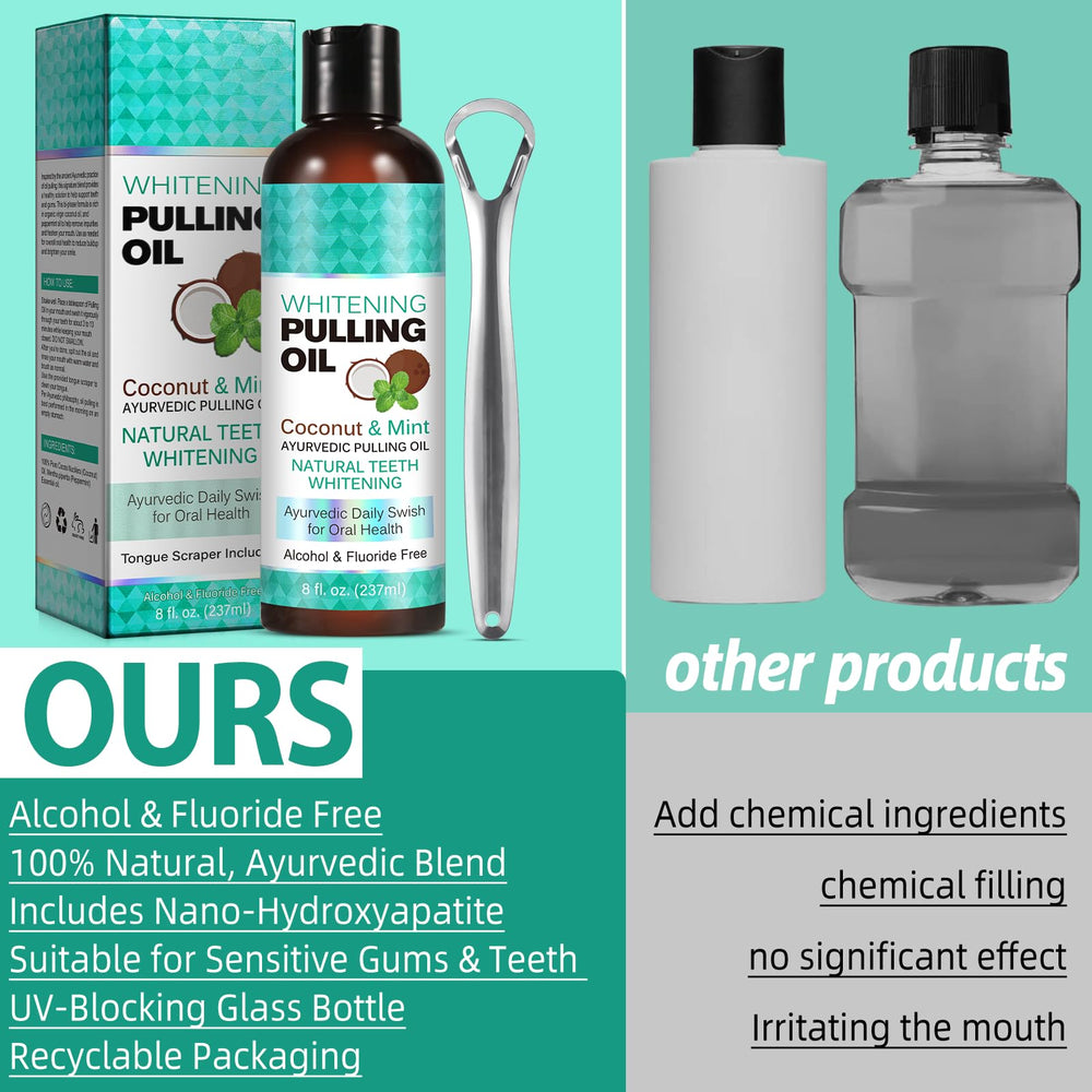 Person using Coconut Oil Pulling for fresh breath