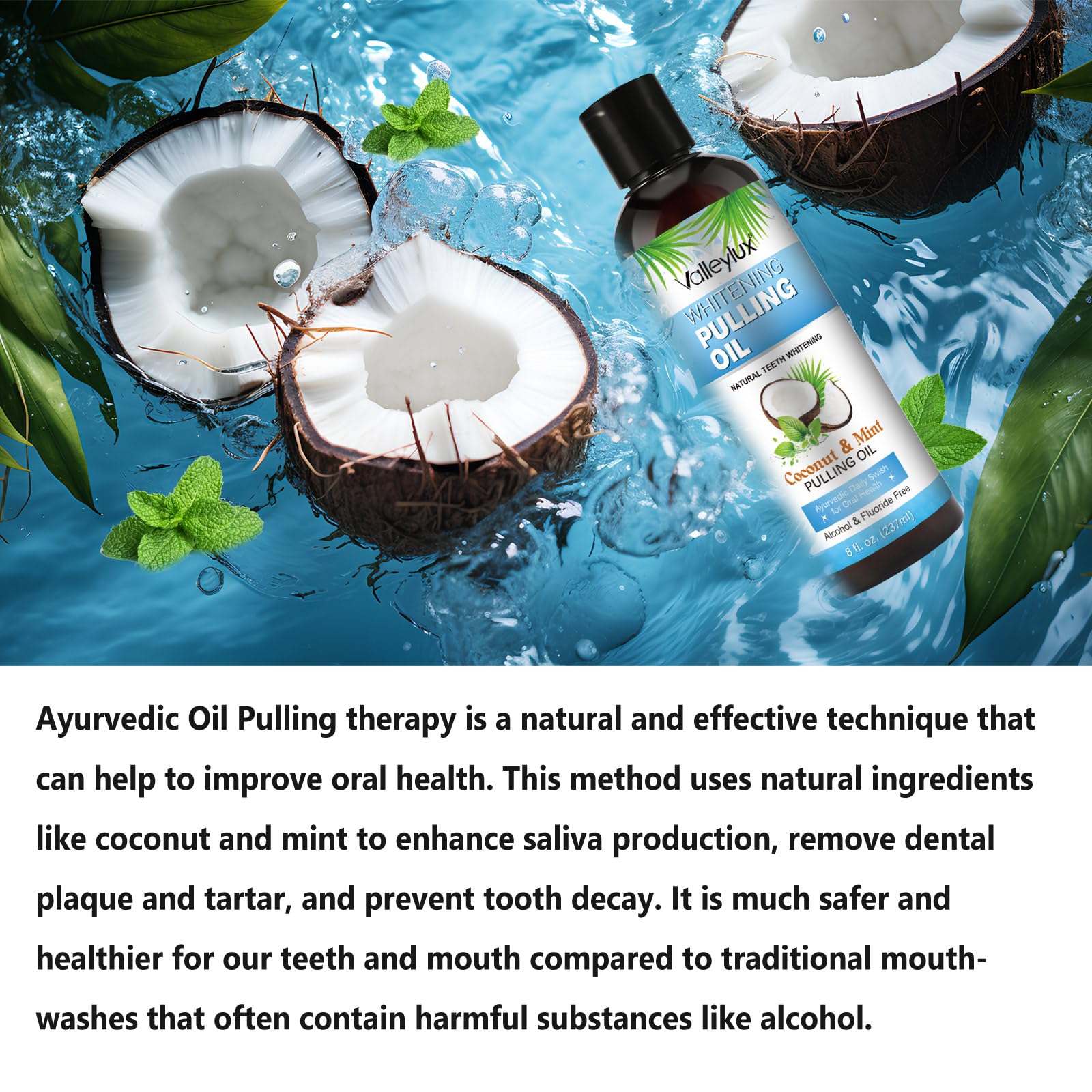 Measuring cup for dosing coconut oil pulling mouthwash