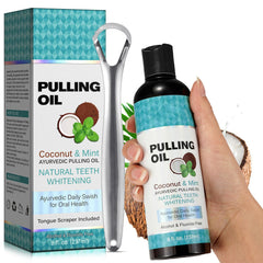 Coconut oil pulling mouthwash with peppermint for 237ml bottle