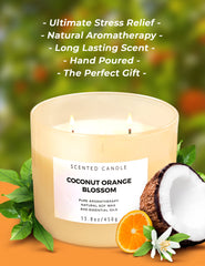 Gift-ready candle displayed on a shelf with tropical ambience.