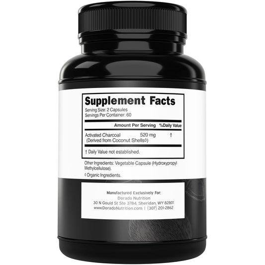 Activated charcoal derived from coconut shells, 520mg per serving