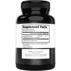 Activated charcoal derived from coconut shells, 520mg per serving