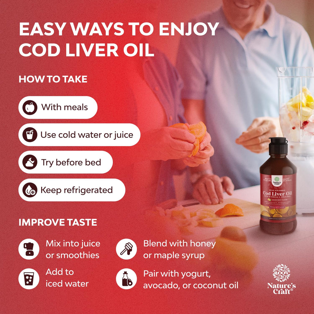 Close-up of omega-3 EPA and DHA text on cod liver oil liquid label