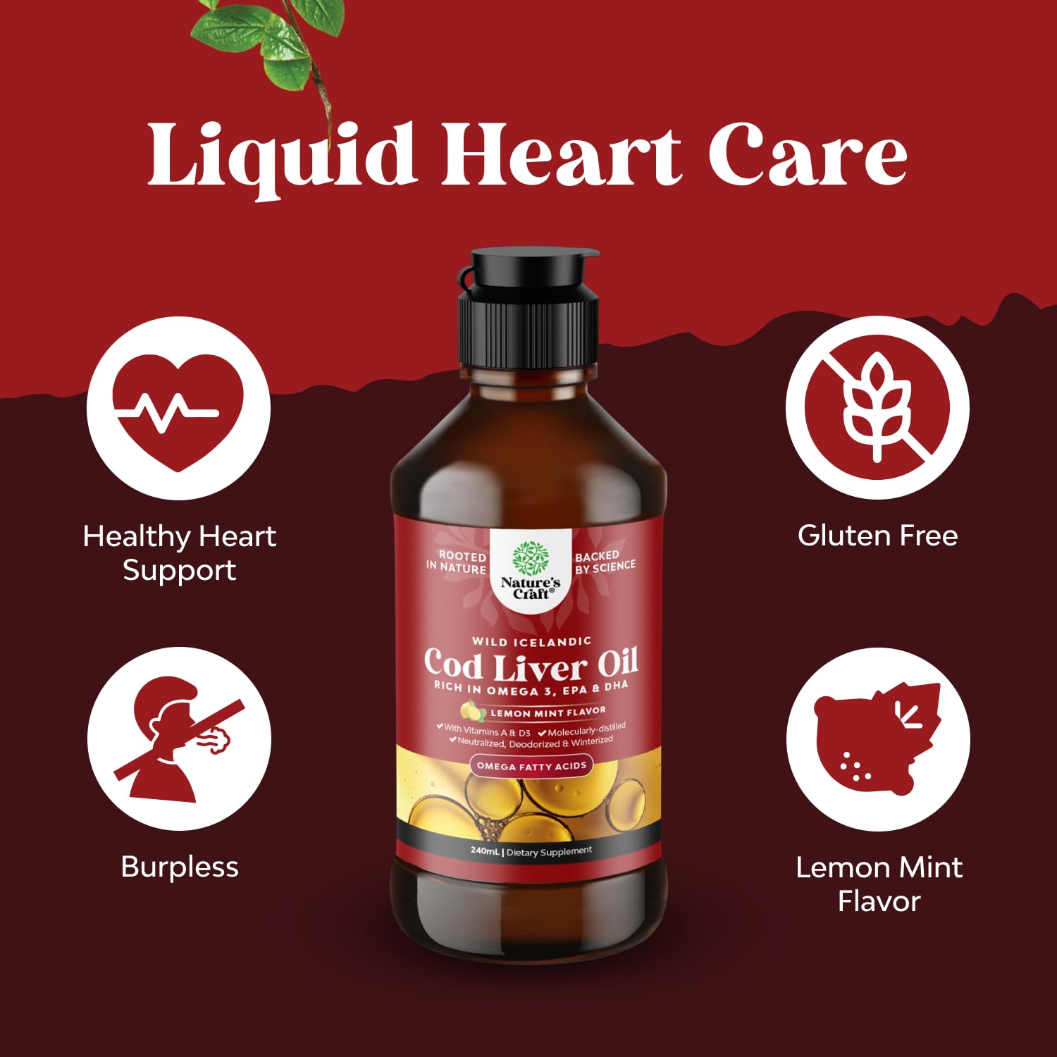 Close-up of omega-3 content information on cod liver oil liquid label