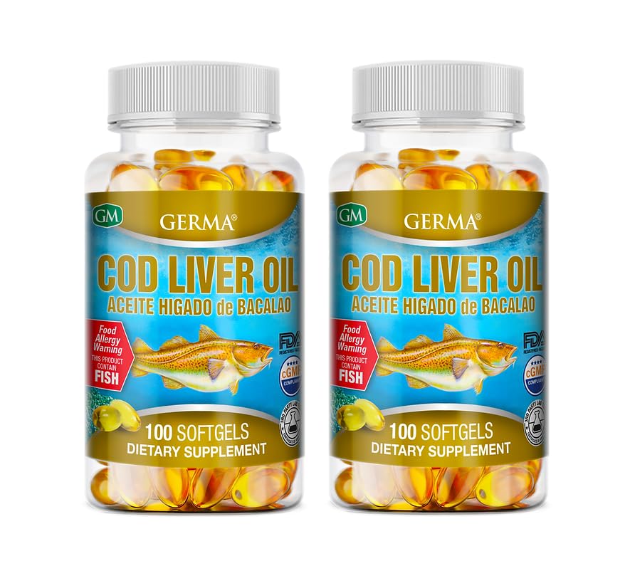 GERMA Cod Liver Oil Capsules 2x100 bottle label