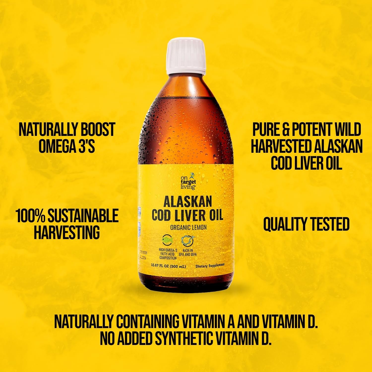 Cod Liver Oil bottle label with Vitamin D information