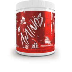 Front view of 5% Nutrition Code Red Aminos Italian Lemon Ice bottle