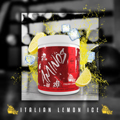 Close-up of Code Red Aminos label on bottle