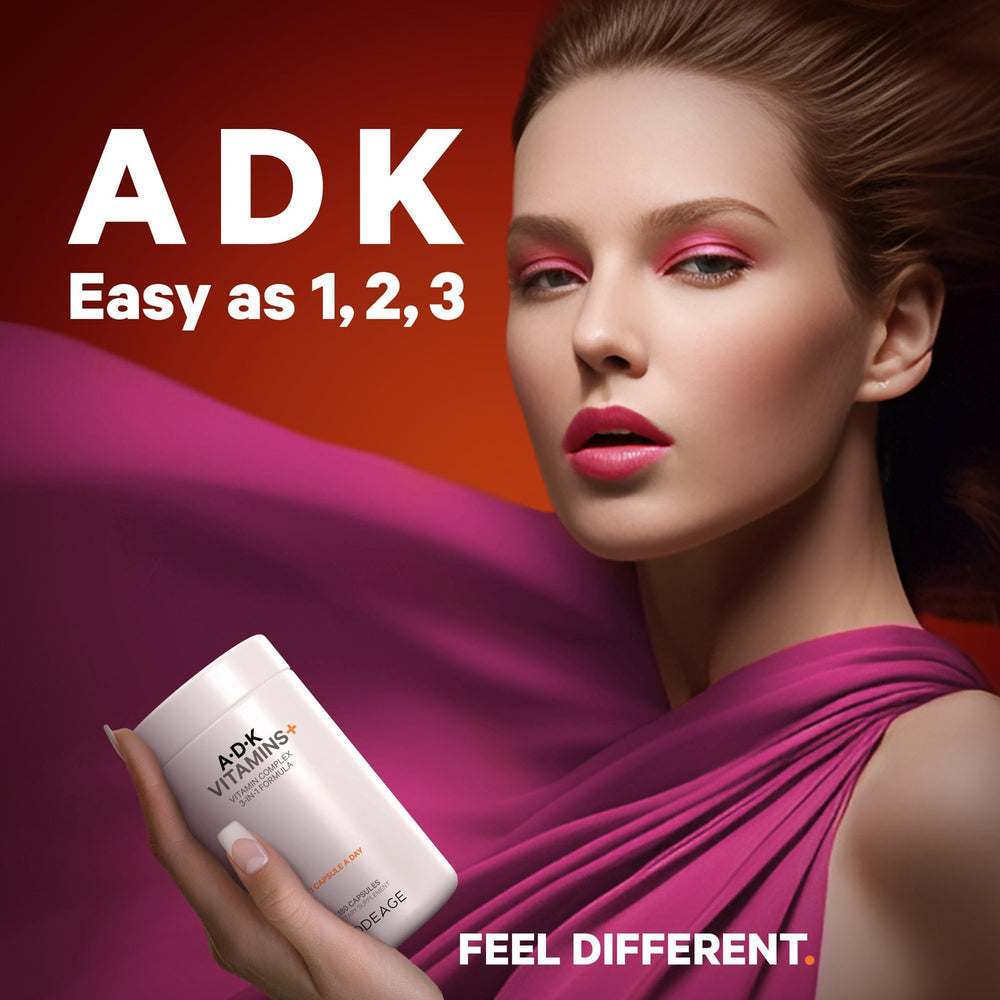 Codeage ADK six-month supply label with 180 capsules.
