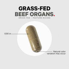 Ingredients chart showing liver, heart, kidney, pancreas and spleen