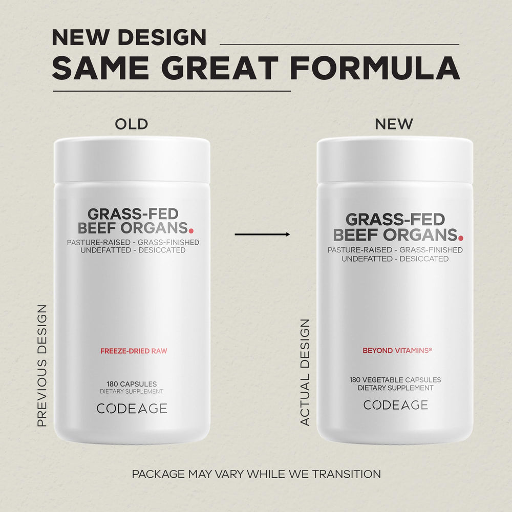Serving size graphic for 1,500 mg grass-fed organ blend