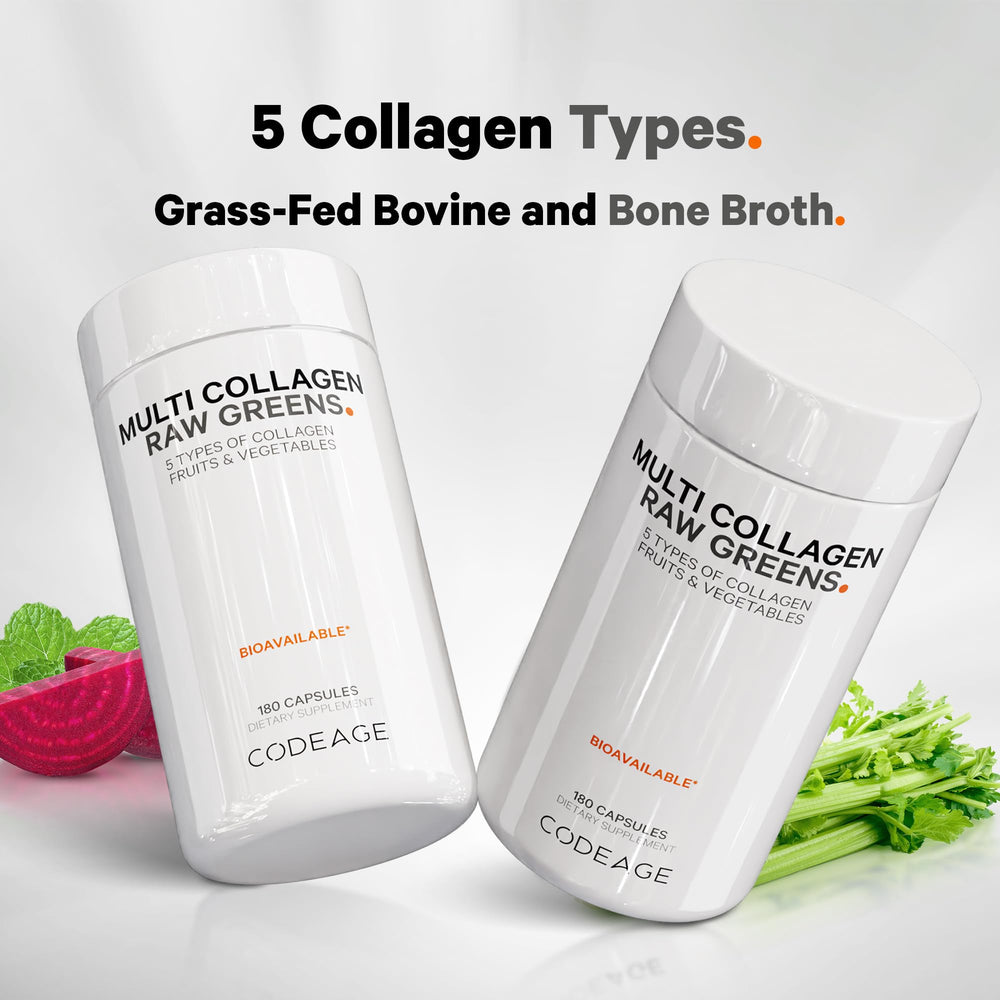 Icons representing five collagen types I, II, III, V and X