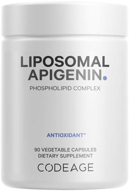 Front view of Codeage Liposomal Apigenin supplement bottle