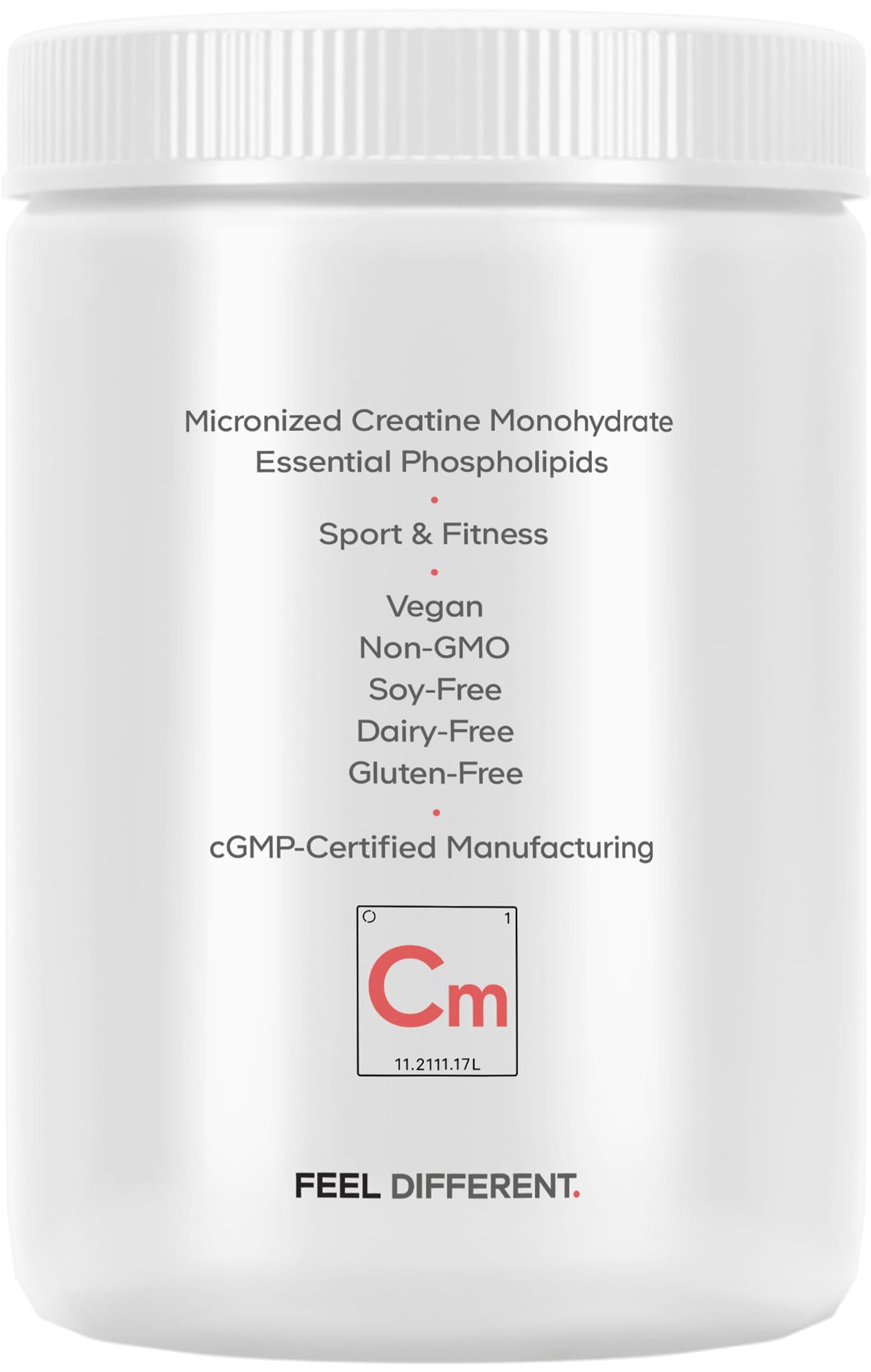 Back view of Codeage Liposomal Creatine bottle with ingredients list