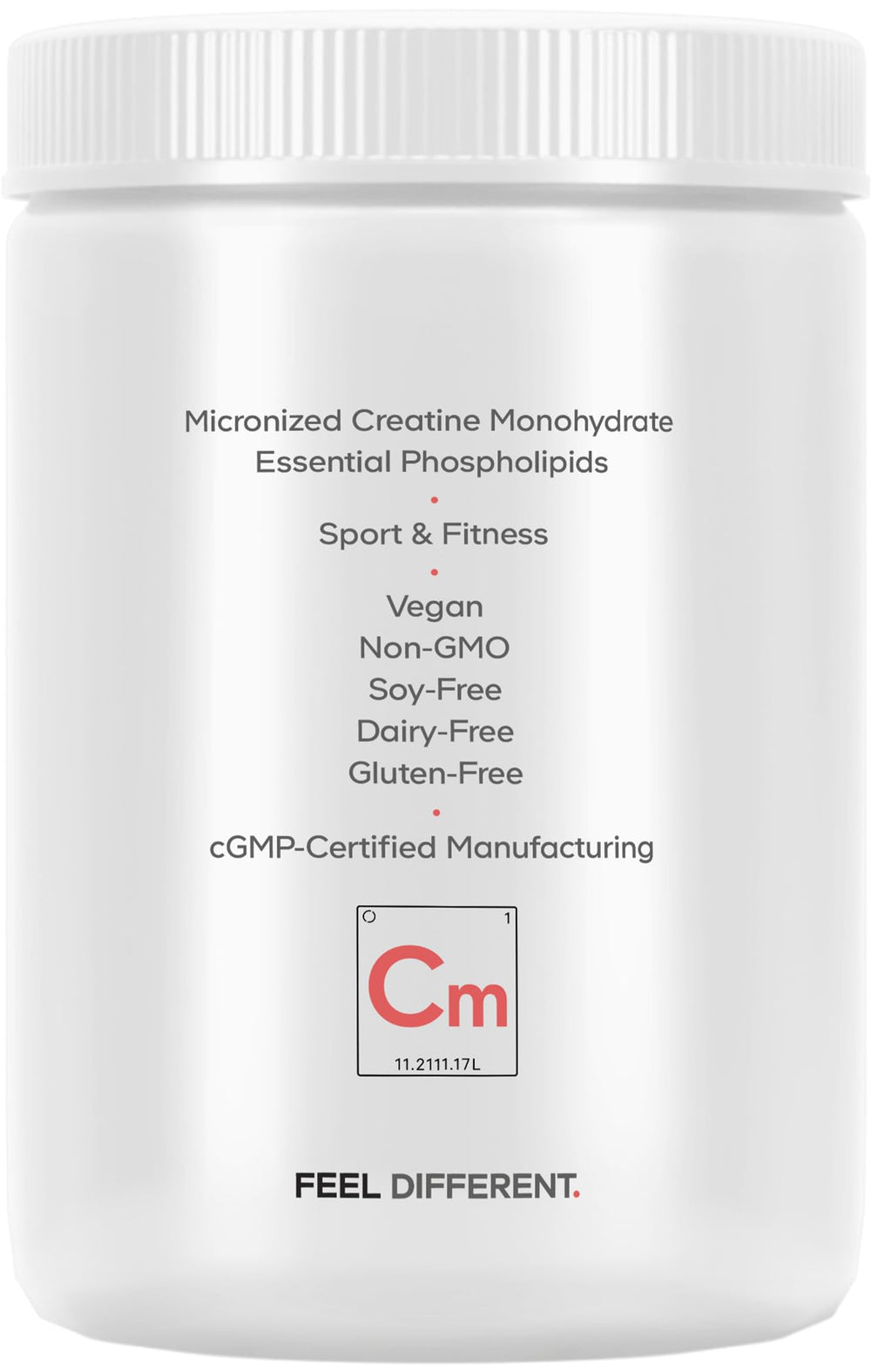 Back view of Codeage Liposomal Creatine bottle with ingredients list