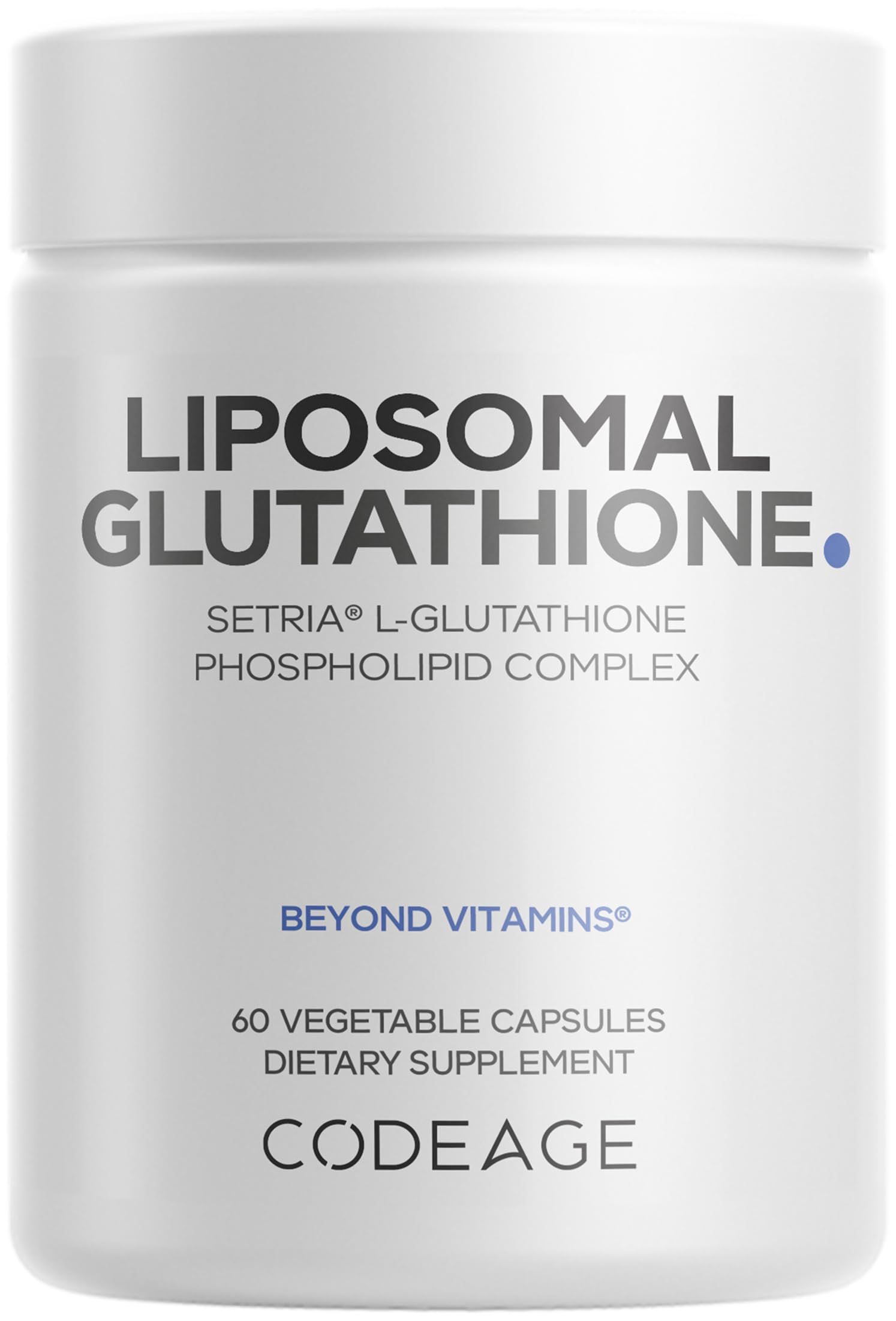 Bottle of Codeage Liposomal Glutathione 60 capsules
