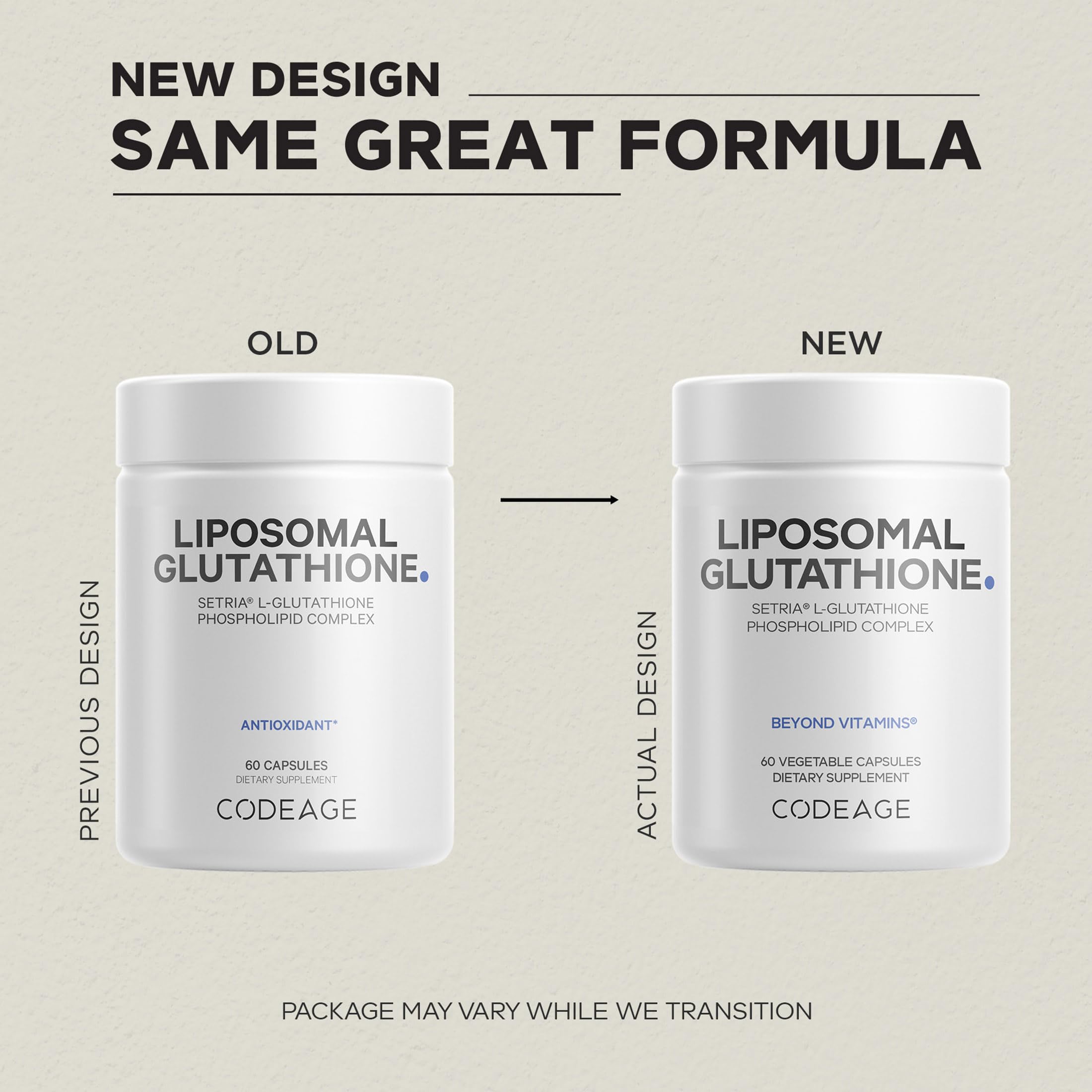Codeage Glutathione ingredients and formulation