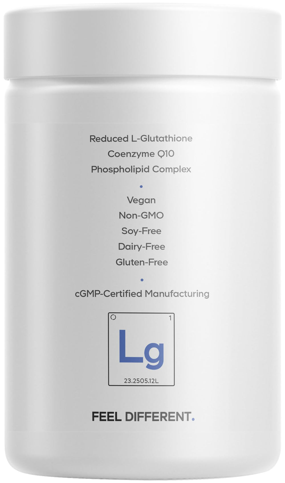 Vegan, dairy-free, soy-free, gluten-free supplement packaging