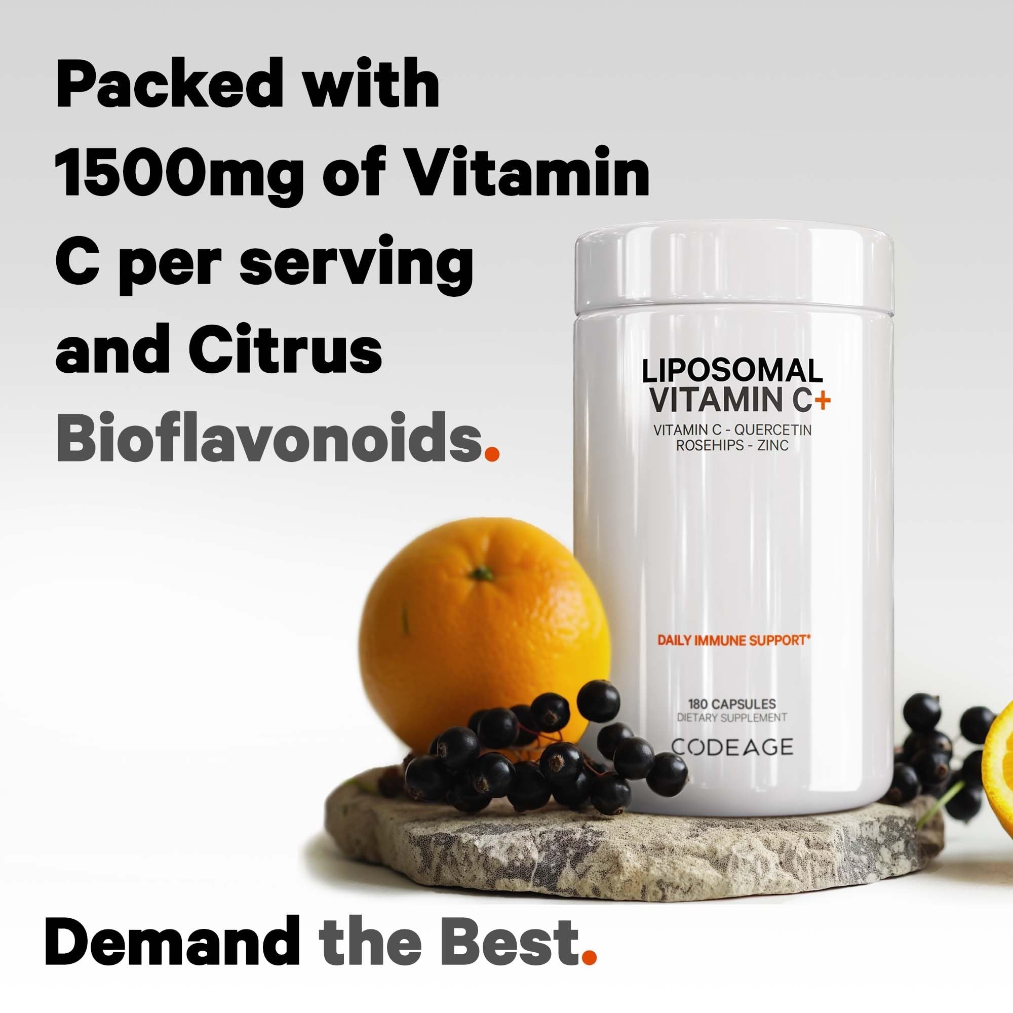 Grapefruit, Lemon, and Orange citrus bioflavonoids included in formula