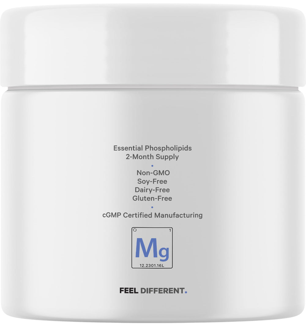 Close-up view of magnesium glycinate powder in jar