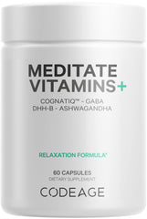 Codeage Meditate Vitamins+ main bottle with glossy label