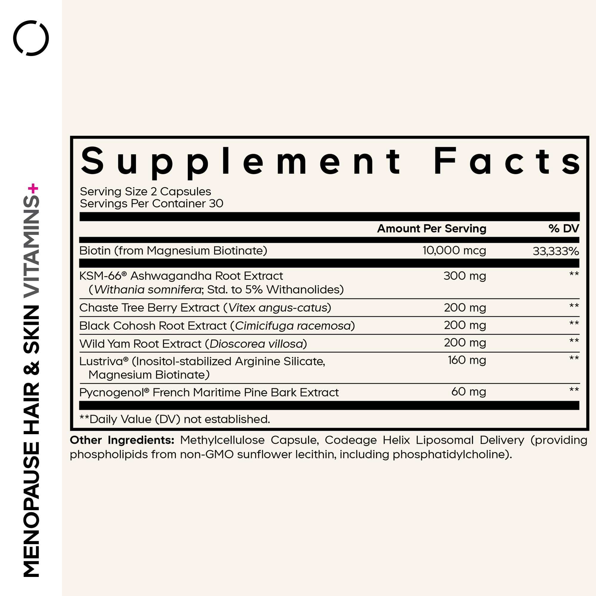 Codeage Menopause Hair & Skin Vitamins+ bottle
