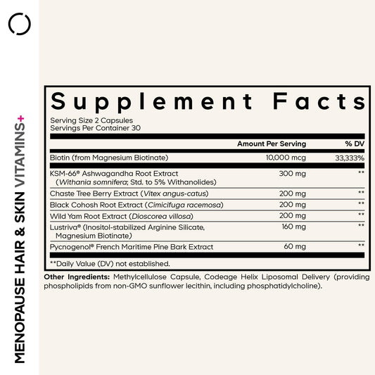 Codeage Menopause Hair & Skin Vitamins+ bottle