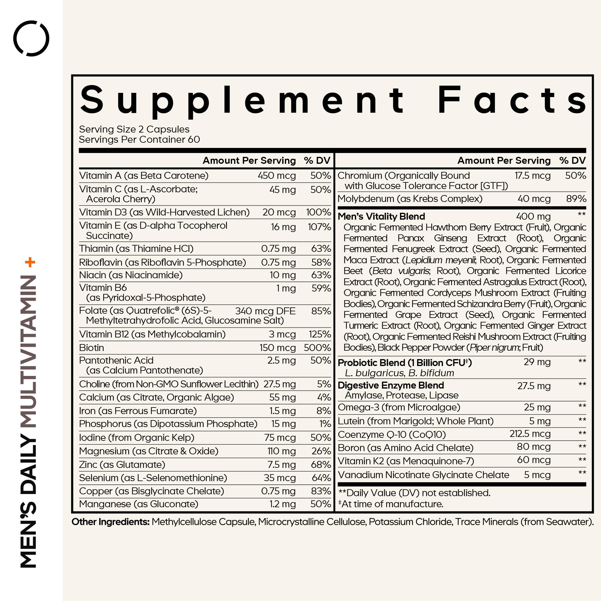 Close-up of ingredients showing organic whole foods blend