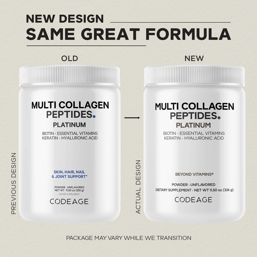 Codeage Multi Collagen being stirred into coffee for a neutral boost.