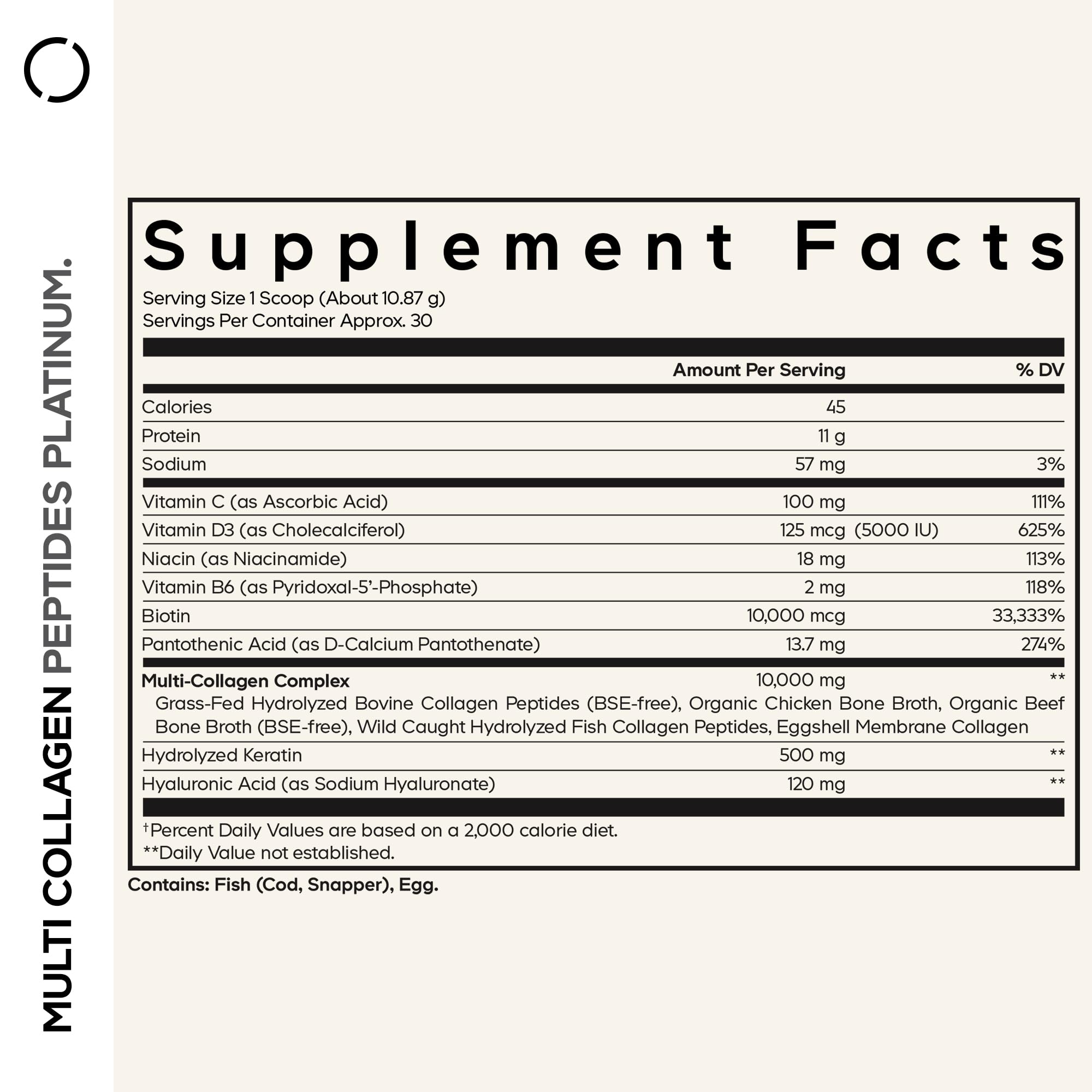 Vitamins C, D3, Niacin and B6 listed on supplement label