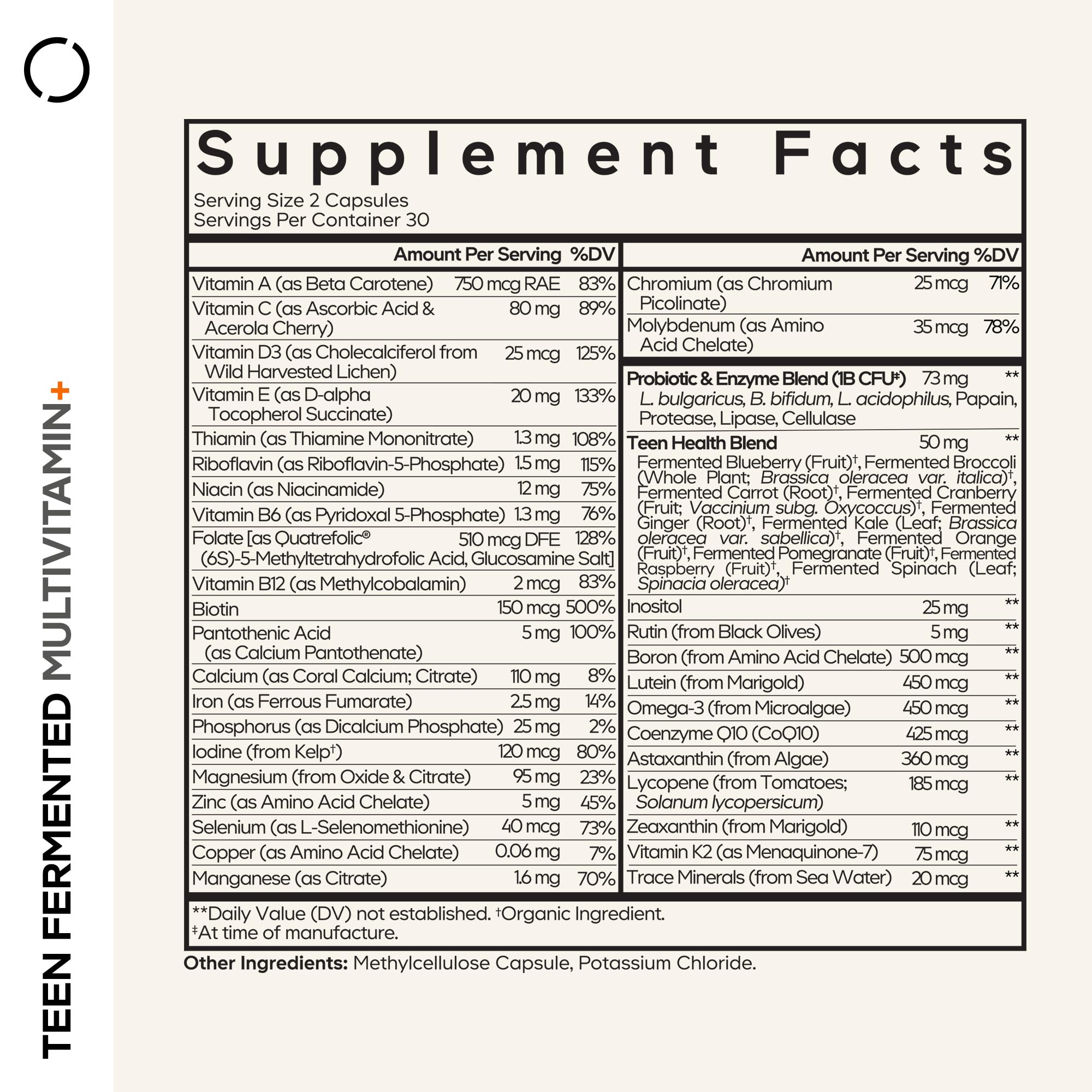 Two-pack Codeage Teen Multivitamin packaging