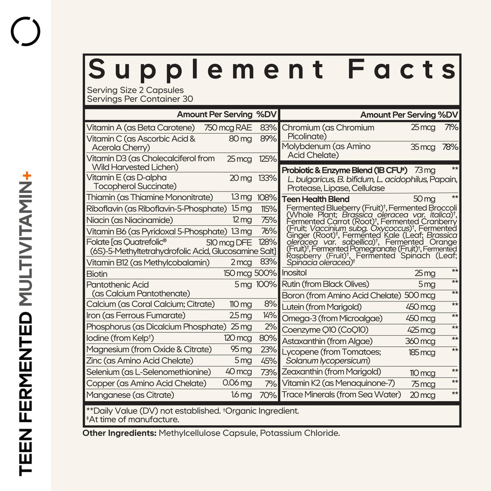 Two-pack Codeage Teen Multivitamin packaging