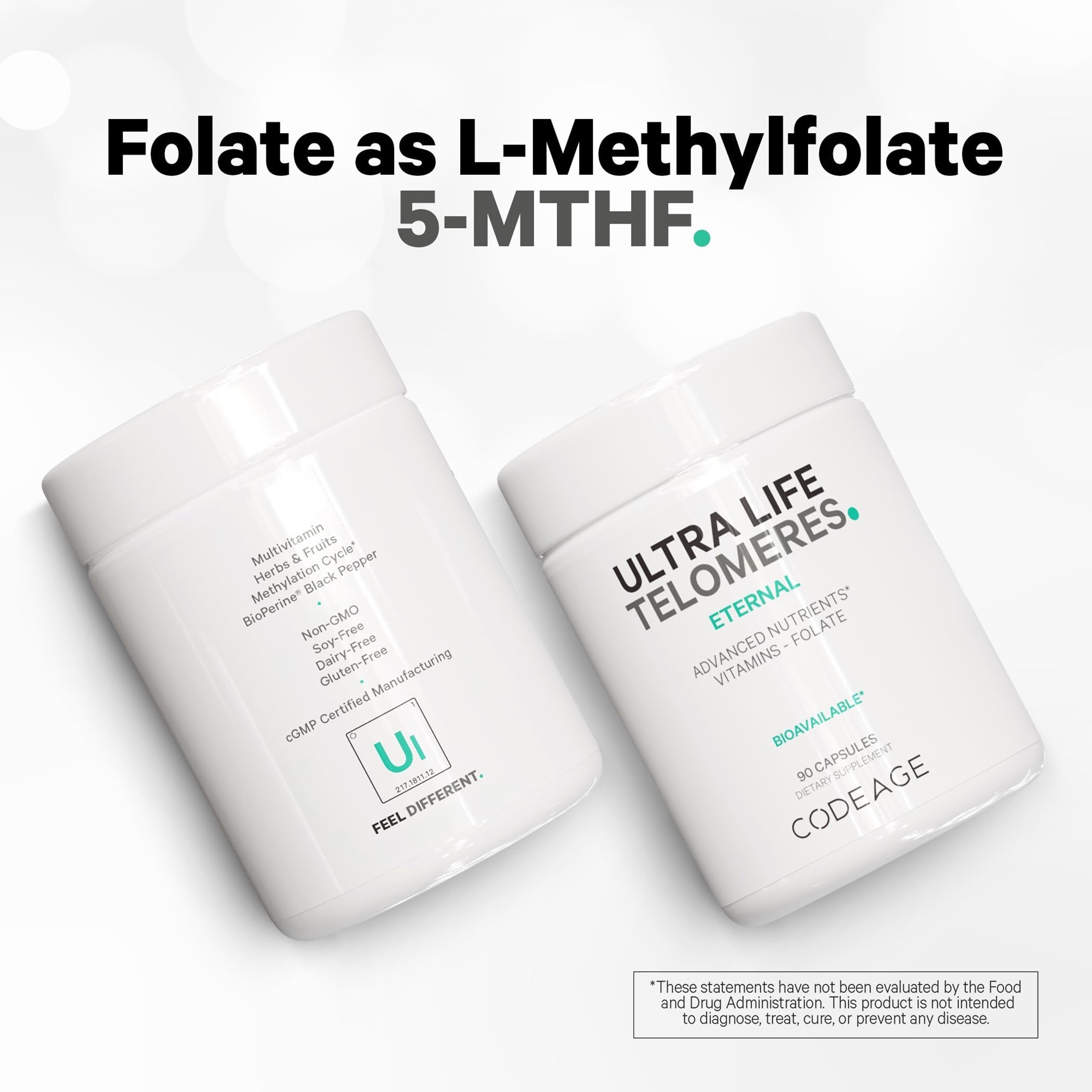 Highlight of 5-MTHF folate and B12 methylcobalamin on packaging
