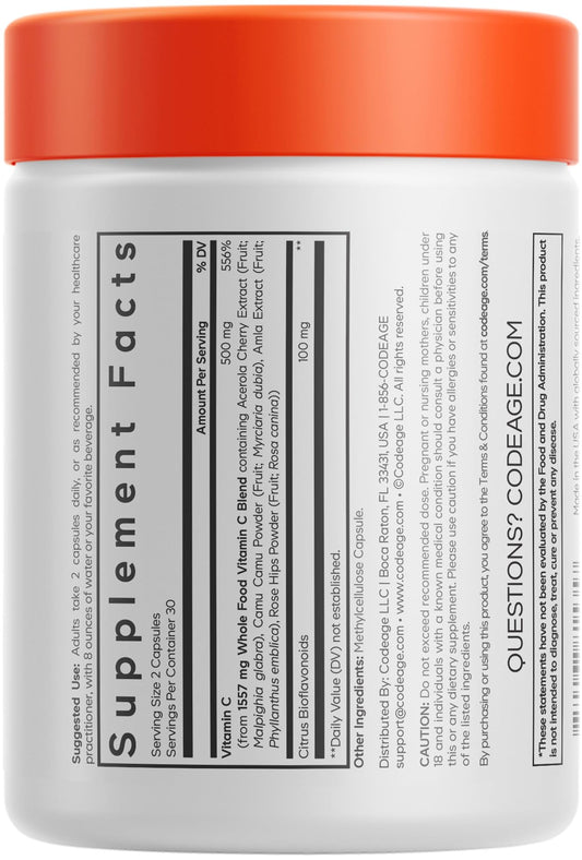 Citrus bioflavonoids paired with whole-food Vitamin C for enhanced immune support.
