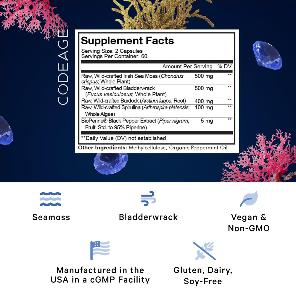 Bladderwrack seaweed blend with Irish sea moss capsules