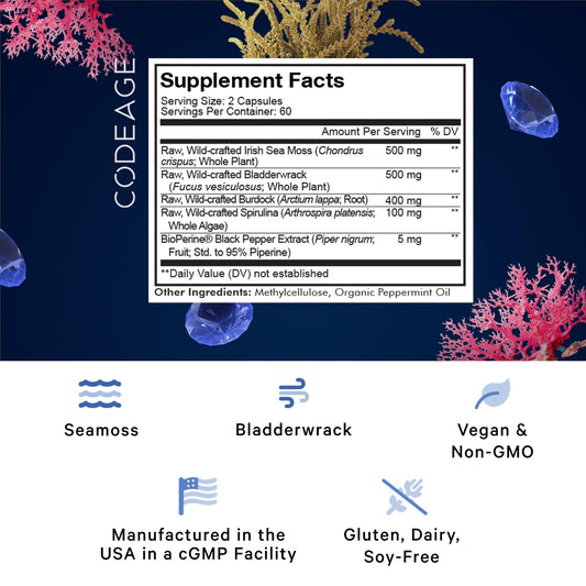 Bladderwrack seaweed blend with Irish sea moss capsules