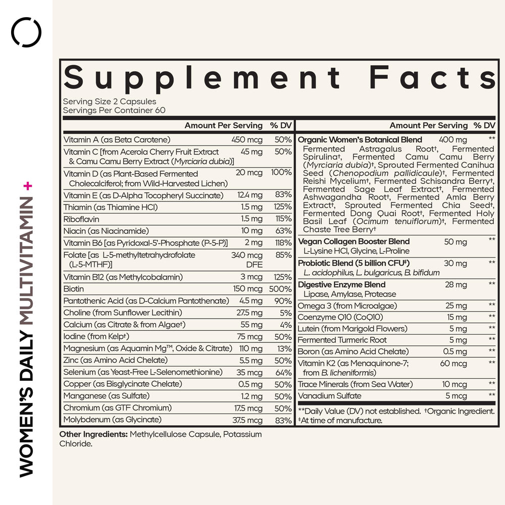 Whole foods blend with fruits and vegetables in the formula