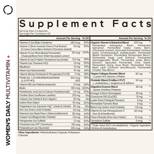Codeage Women's Daily Multivitamin bottle back view